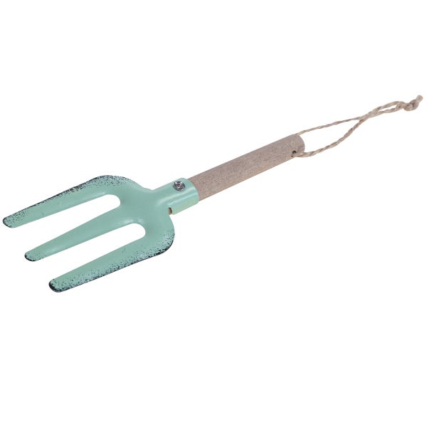 Gartengabel mit Holzgriff und Aufhängeschlaufe