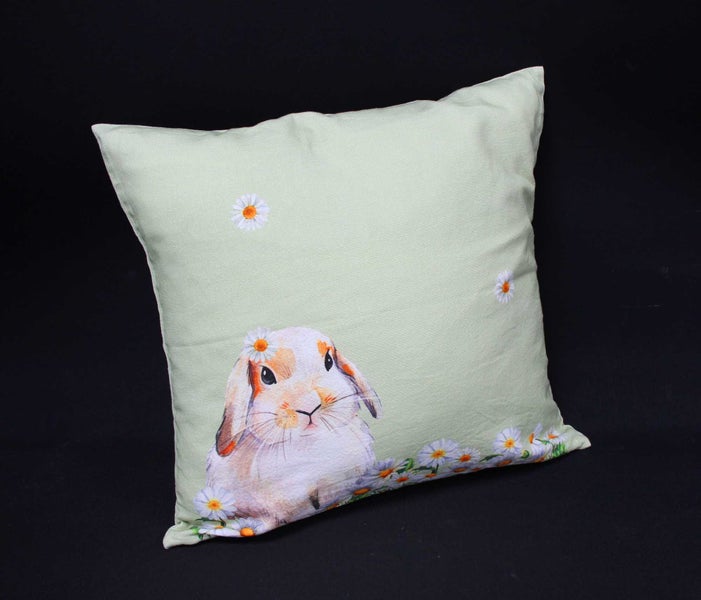 FRANK FLECHTWAREN | Kissenhülle Blumenhase, POLYESTER, BAUMWOLLE, 45 x 45 cm