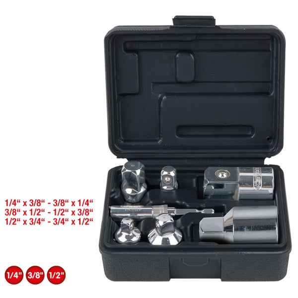 KS TOOLS 1/4+3/8+1/2+3/4 CHROMEplus Vergrößerungs- und Reduzieradapter-Satz 7tlg. - 918.0707