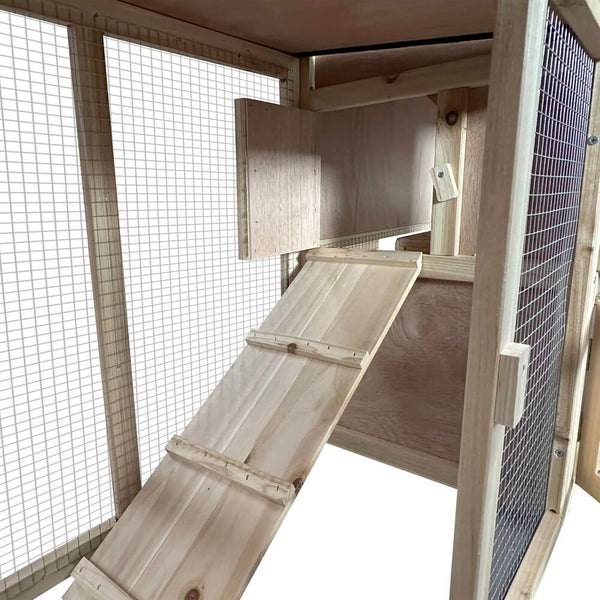 Home Deluxe Kaninchenstall aus Holz CUNA – 210 x 84 cm | Wetterfestes Tannenholz-Gehege für drinnen & draußen