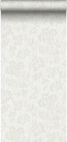 Borastapeter Tapete Blumen Hellbeige - 53 cm x 11.2 m - 660135