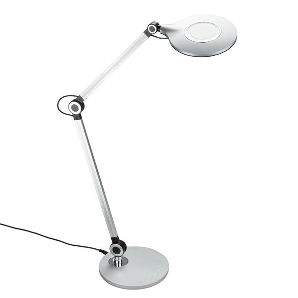 LED Tischleuchte Büroleuchte Touchdimmer CCT 9W silber Kunststoff Briloner