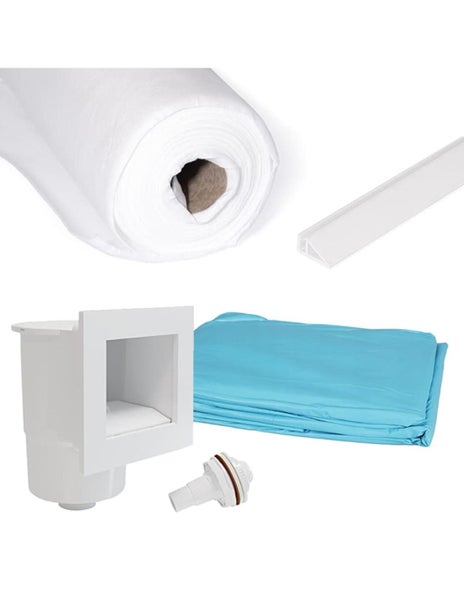 Pool-Zubehörset mit Skimmer, Folie, Vlies und Profilen