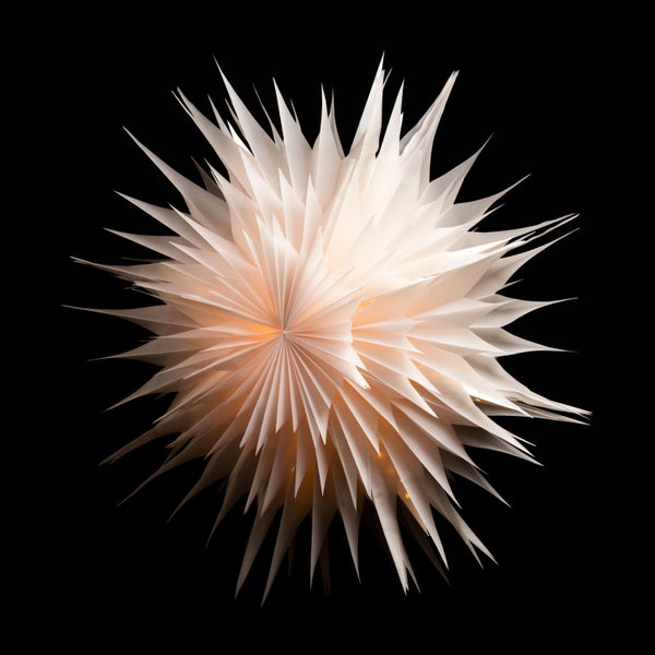 Sterntaler Dekostern | Weihnachtsstern Papier | Faltstern | Innen | Glühbirne | Netzstecker