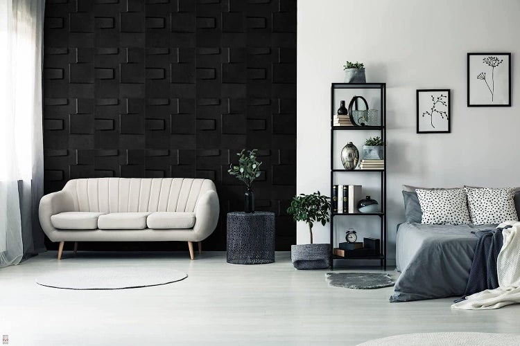 Polystyrol XPS Styropor 3D Paneelen Deckenpaneelen Dekoren 50x50cm 3mm stärke Tetris Schwarz