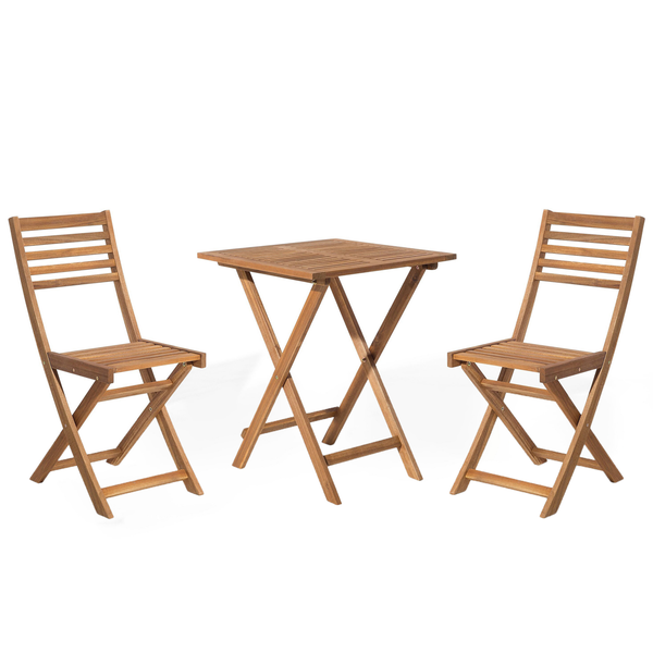 Bistro Set klappbar FIJI Akazienholz Hellbraun