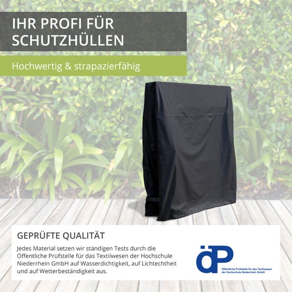Mehr Garten - Premium Tischtennisplatte-Schutzhülle: 165(B)x40/80(T)x185(H) cm I Robuste Abdeckung für Tischtennisplatte wasserdicht & wetterfest (Oxford 600D Gewebe) I Tischtennis-Hülle I Schwarz