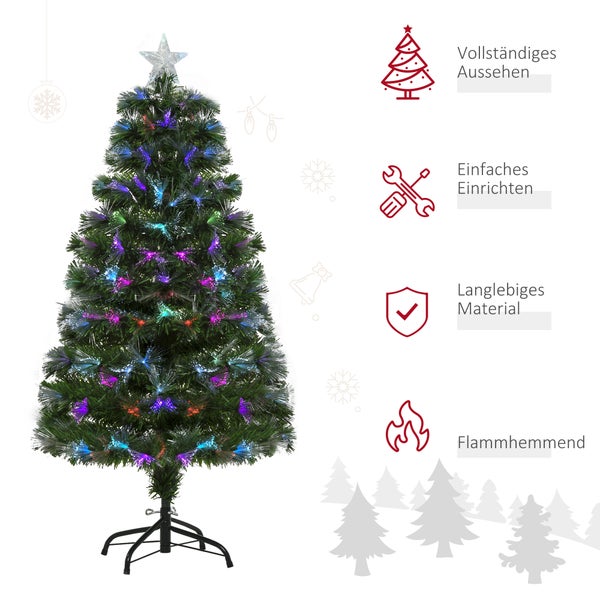 HOMCOM Weihnachtsbaum, Ø66 x 120H cm, PVC, Grün