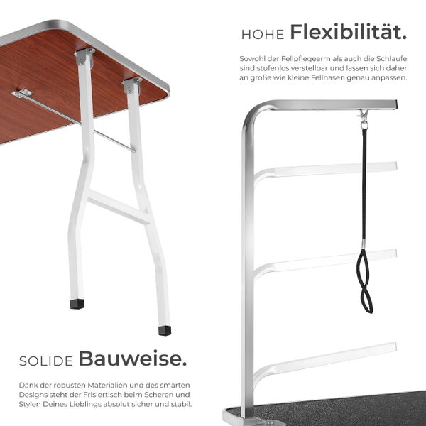 Trimmtisch tectake  Belastbarkeit 60 kg mit höhenverstellbarem Galgen schwarz/weiß