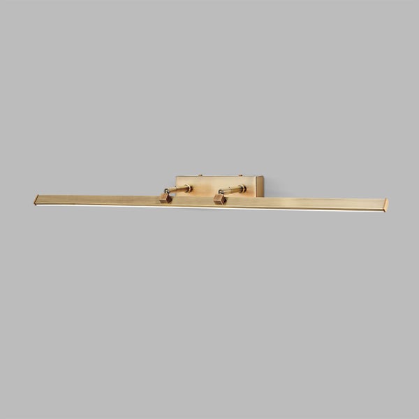 Moderne LED Bilderleuchte aus Metall in Messing Optik zur Wandmontage