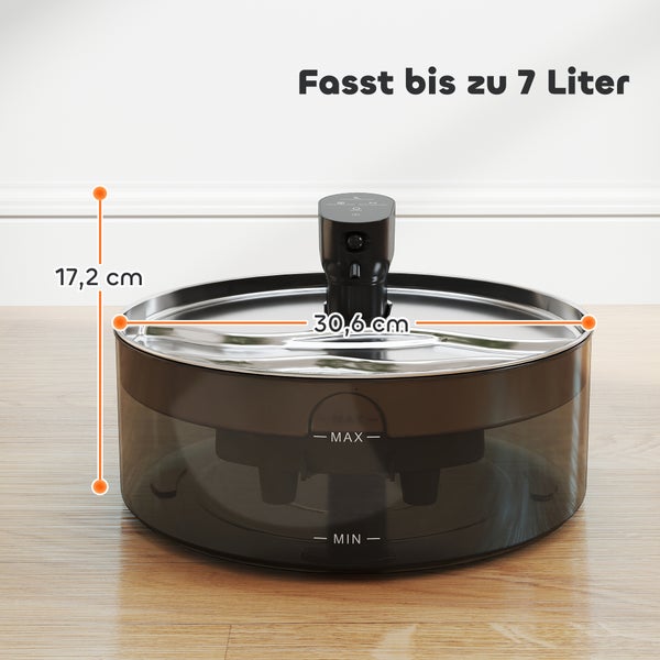 7 Liter Haustierbrunnen mit den Maßen 17,2 cm Höhe und 30,6 cm Durchmesser