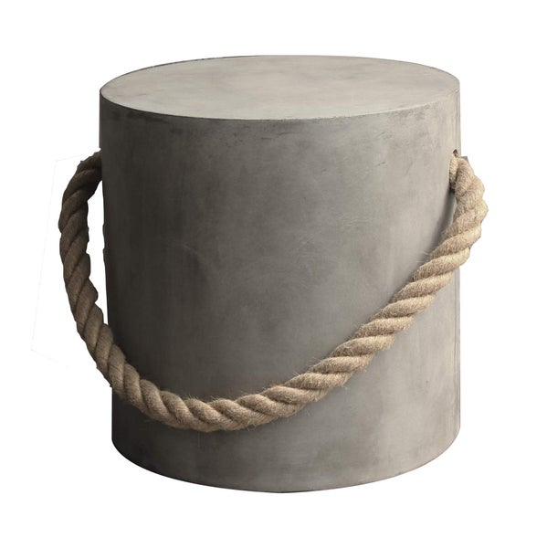 Novum Betonhocker mit Tau betongrau