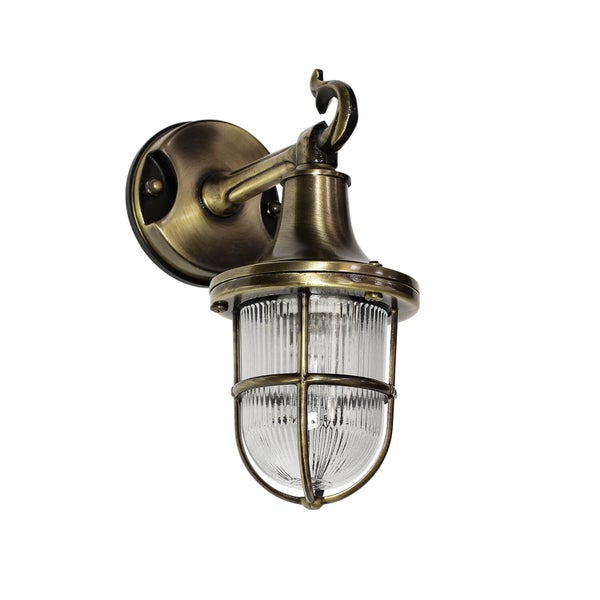 Wandleuchte aus Metall mit Glasabdeckung