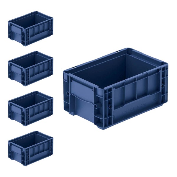 PROREGAL SparSet 5 x VDA KLT Kleinladungsträger Mit Verbundboden HxBxT 14,7 x 20 x 30 cm 5,3 Liter KLT Transportbox Transportbehälter Stapelbehälter