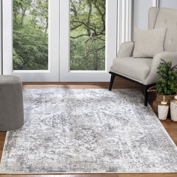 Vintage Orientalischer Teppich Weiß/Grau 200x275 cm FATIMA