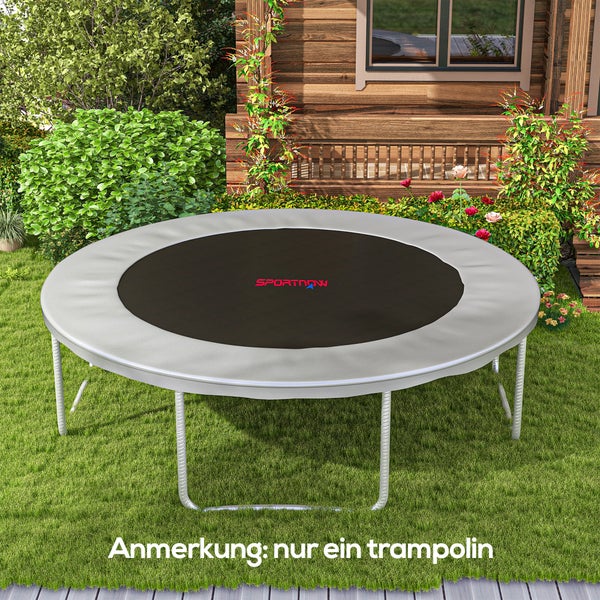 SPORTNOW Trampolinmatte, Ø323 cm Sprungmatte passend für 3,66 m Trampolin, Trampolinrahmen mit 14 cm Federn, 72 Ringen, Trampolin-Ersatz-Matte, Schwarz