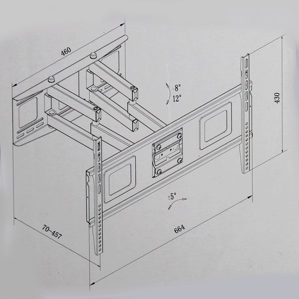 TV Wandhalterung tectake  für 32 - 100 Zoll (81 - 254 cm) bis 120 kg