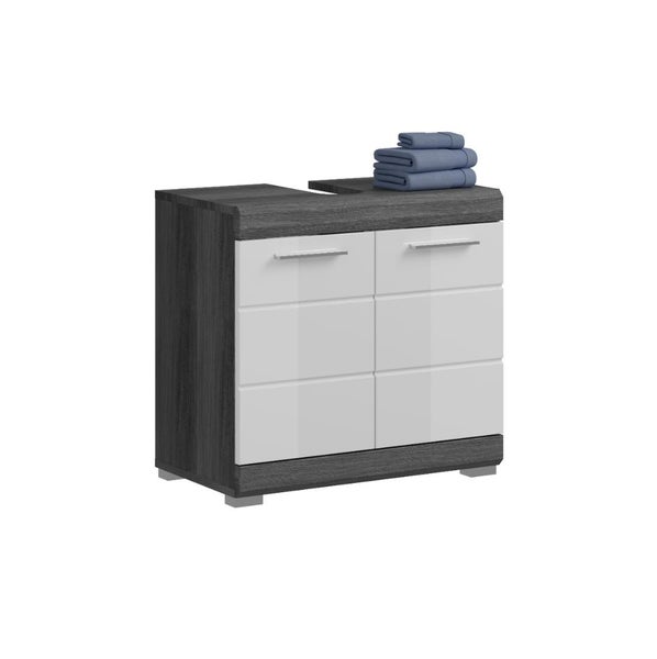 Waschbeckenunterschrank mit sechs Schubladen und Handtüchern