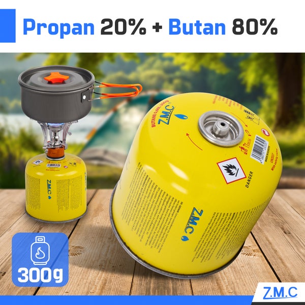 Z.M.C 13x Gaskartuschen 300g, Propan/Butan Gas 600ml, Gaskartusche EN417 Eurogewinde Anschluss, Schraubkartusche für Gaskocher, Gasbrenner, Unkrautbrenner, Universal Druckgasdose mit Schraubventil