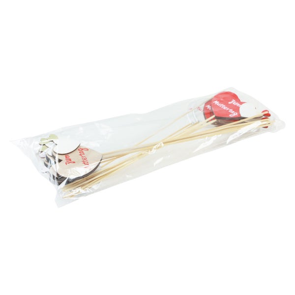 Dekorations-Herzen mit Stab im Beutel mit der Aufschrift 'Zum Muttertag'