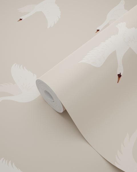 Tapetenrolle mit Schwanenmuster