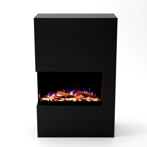 Glow Fire Elektrokamin 'Portia ' Linksoffen| LED Standkamin in schwarz mit Heizung (1500 W) | HxBxT: 140x90x45 cm
