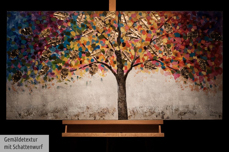 Handgemaltes Gemälde Acrylfarbe 120x60cm Bunt