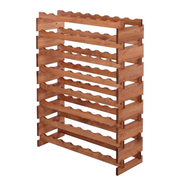 Weinregal VINOTECA FLEX PRO HxBxT 107x84x28cm 68 Flaschen auf 8 Ebenen Massives Kiefernholz Braun geölt