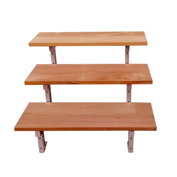 BALI Gartentreppe, Außentreppe, Terrassentreppe  Stahl H54cm - 3 Bankirai Hartholz Stufen B100cm