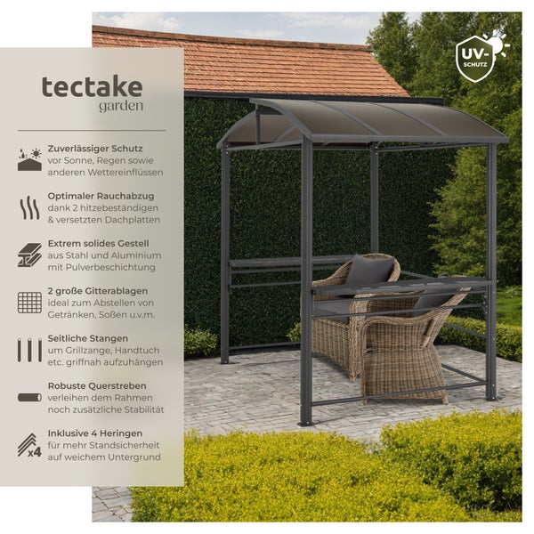 Grillpavillon tectake Asado gute Luftzirkulation 240 x 150 x 234 cm