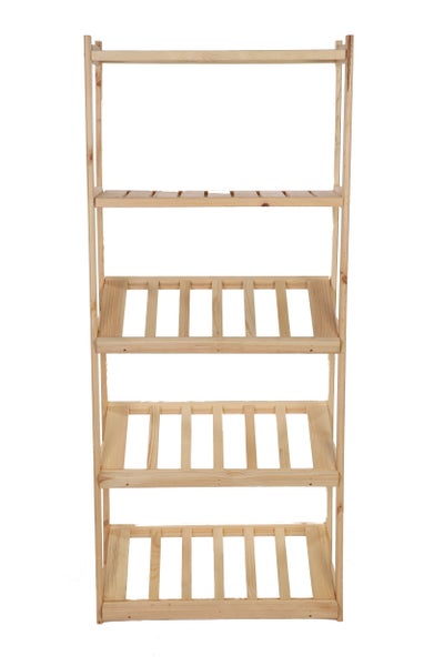 PROREGAL Getränkekistenregal SPREEWALD HxBxT 163x70x33cm 3 Ebenen für Kisten + 2 Ablagen Massives Kiefernholz Natur
