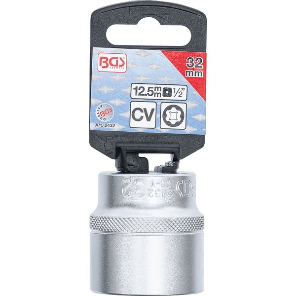 BGS Steckschlüssel-Einsatz Super Lock Antrieb Innenvierkant 12,5 mm (1/2) SW 32 mm - 2432