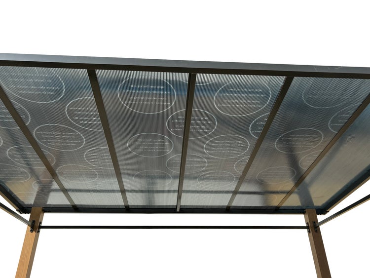 Luxus-Grillpavillon, 235 x 150 x 227 cm, anthrazit mit Holzoptik