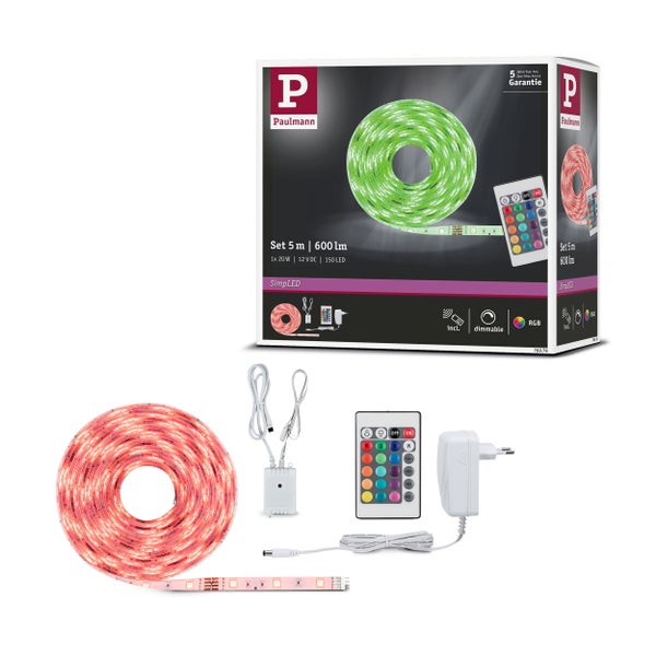 SimpLED LED Strip RGB Komplettset 5m beschichtet 20W 101lm/m 30 LEDs/m RGB 24VA