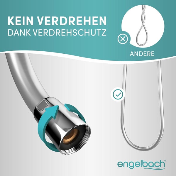ENGELBACH Brauseschlauch  1,60 x ½” - Kunststoff - Doppelter Verdrehschutz