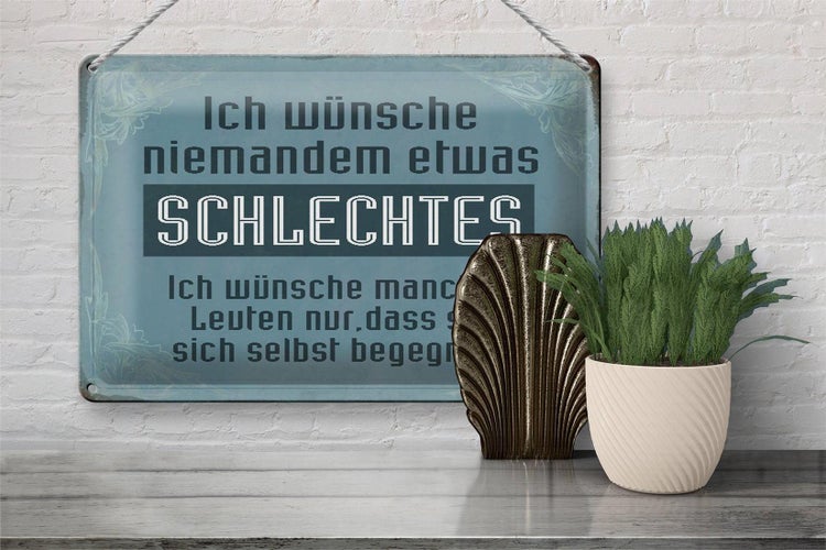 Blechschild Spruch 30x20cm wünsche niemanden schlechtes