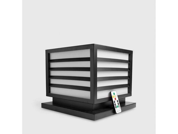 Außenleuchte mit integriertem Solarpanel Black 30x30x25cm- Maanta® Solar Qub
