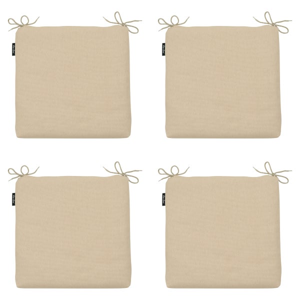 Sitzkissen Beige Canvas Eco+ - Ca. 40x40 cm - 4er-Set