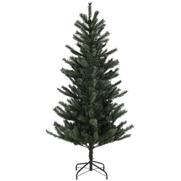 HOMCOM Künstlicher Weihnachtsbaum, 180 cm Christbaum mit 467 Spitzen, flammenhemmend, klappbar Stahlständer, für Weihnachten Deko, Grün