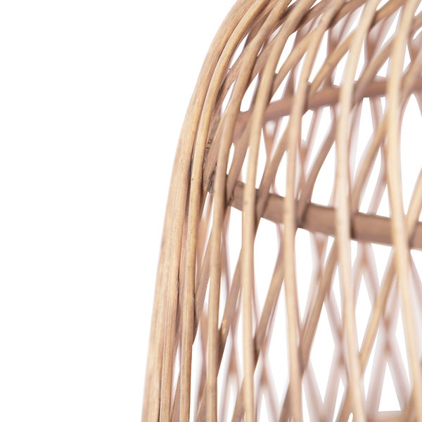 Detailansicht eines Korbs aus Rattan