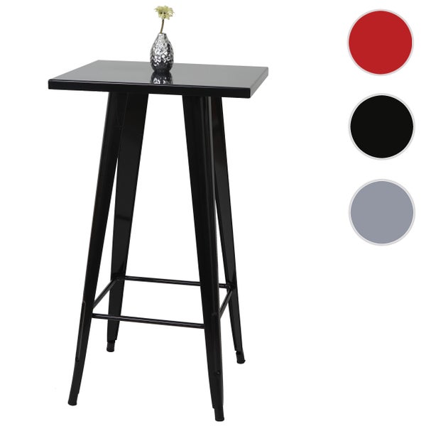 Stehtisch mit quadratischer Tischplatte und Metallgestell