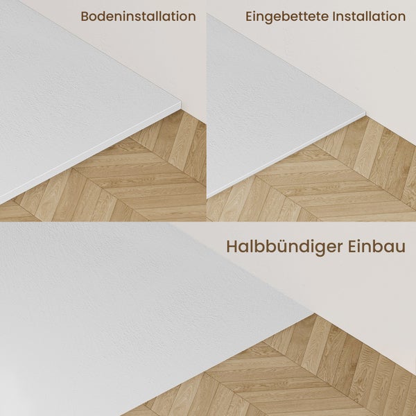 EMKE Duschkabinen-Set Eckeinstieg 90 x 90 x 185 cm, 6 mm ESG Sicherheitsglas, rahmenlos, mit rundem Griff, inkl. weiß Duschtasse
