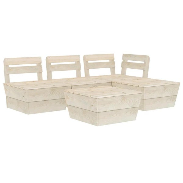 5-tlg. Garten-Paletten-Lounge-Set Imprägniertes Fichtenholz
