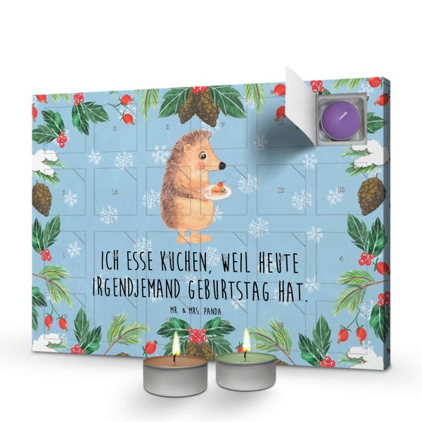 Mr. & Mrs. Panda Duftkerzen Adventskalender Igel Kuchenstück - Blau Pastell