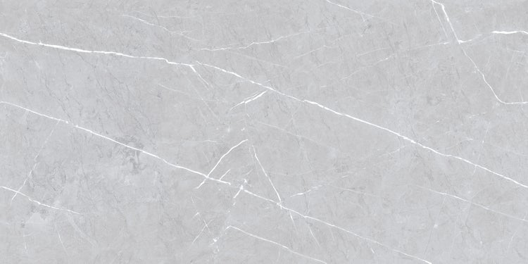 Graue Marmorfliese mit weißer Maserung.