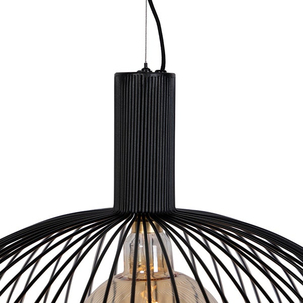 Schwarze Pendelleuchte mit filigranem Design