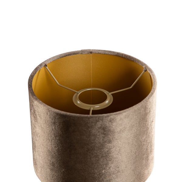 Samtlampenschirm Braun mit goldener Innenseite 18/18/14