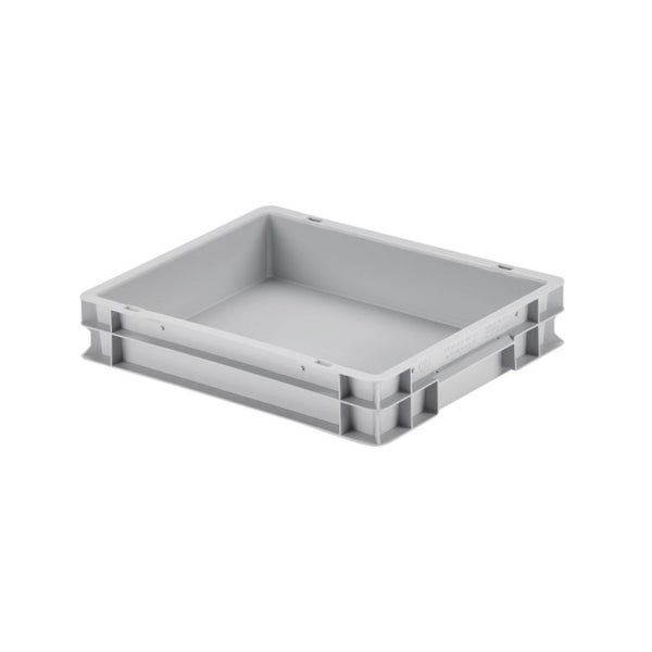 PROREGAL SuperSparSet 10 x Eurobehälter Mit Geschlossenem Griff und Auflagedeckel HxBxT 7,5 x 30 x 40 cm 9 Liter Grau Eurobox Transportbox