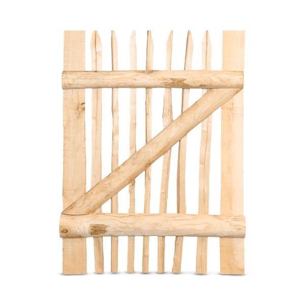 Staketenzaun-Tor (genagelte Ausführung), Edelkastanie B75 cm H100 cm