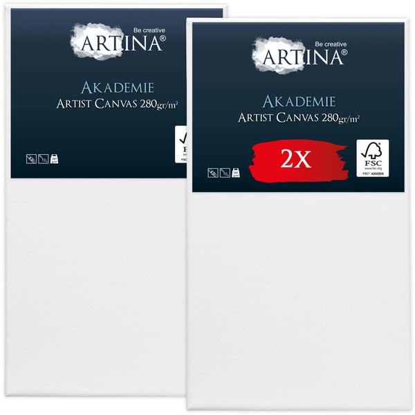 Zwei Artina Akademie Künstler Leinwände mit 280 Gramm pro Quadratmeter